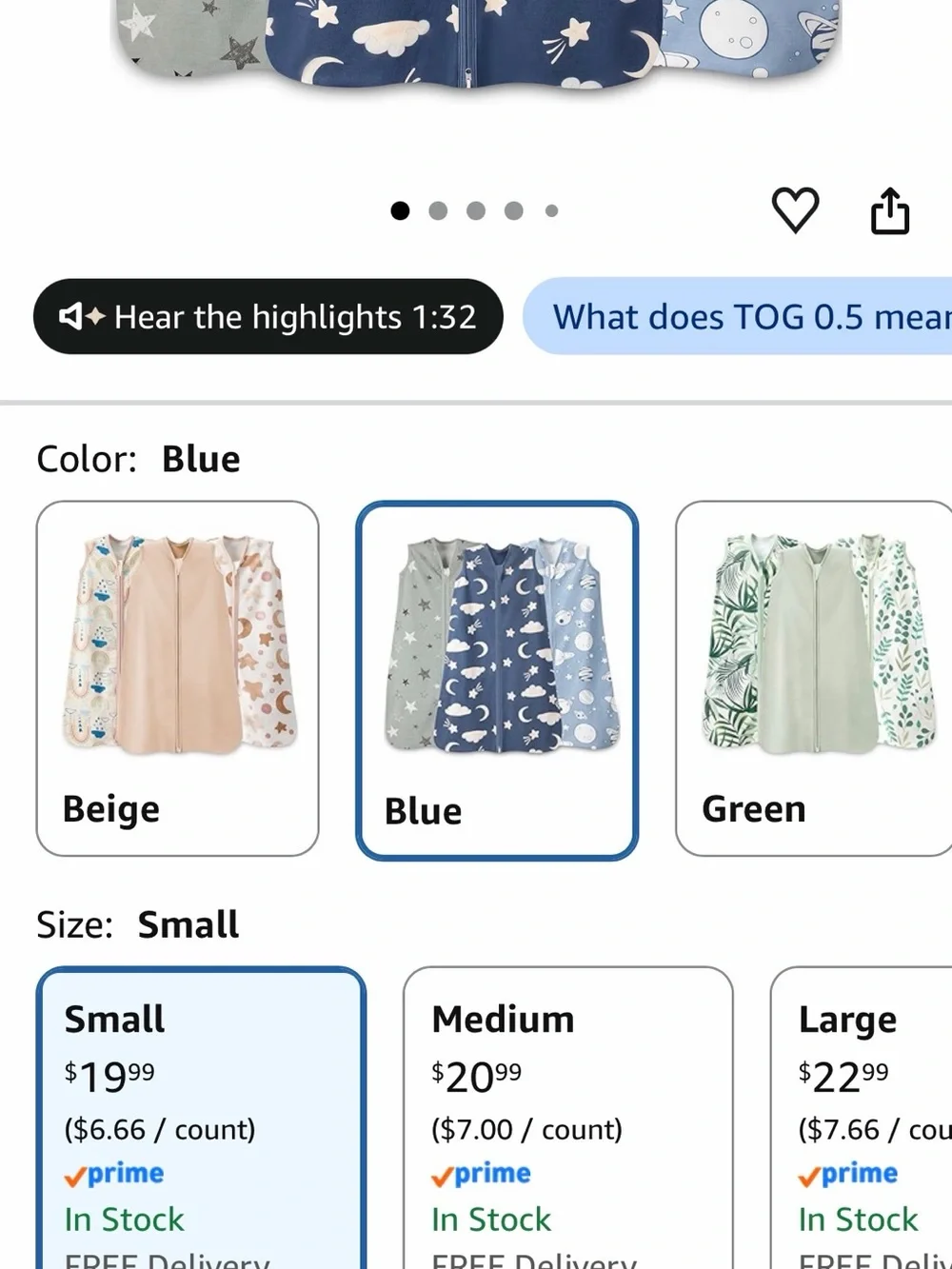 Kids Sleeveless Sleep Sacks - Blue and Light Blue Star & Space Designs